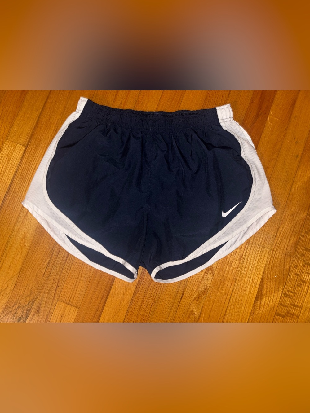 Women’s Nike Dri-Fit Running Shorts Large Navy Blue/White
